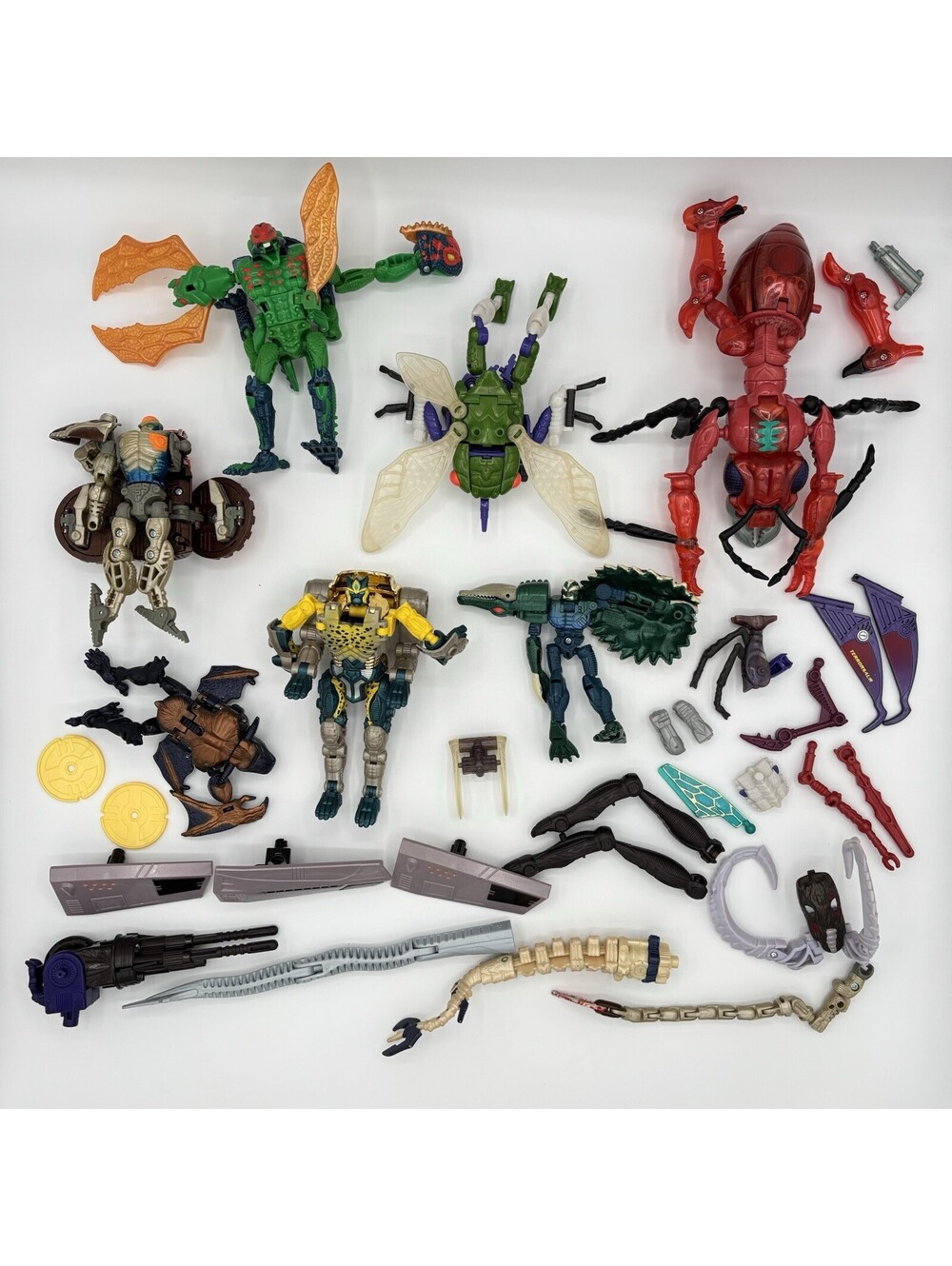 VTG Transformers Beast Wars 1996-98 Figure & PARTS LOT Noctorro Cheetor Inferno